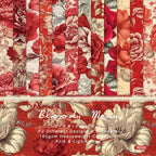 24 sheets 6"X6" Red Style Floral Scrapbook paper