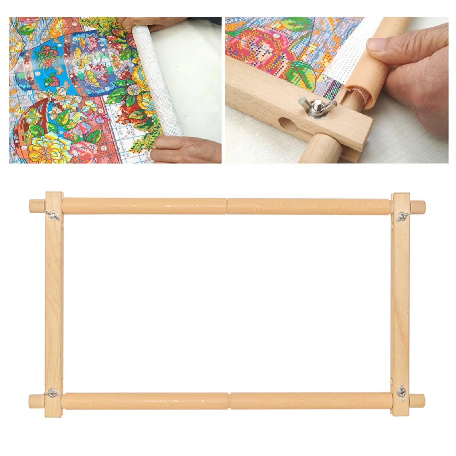 Wooden Scroll Embroidery Frame Cross Stitch Sewing Quilting
