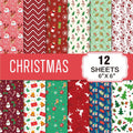 12 Sheet Merry Christmas Scrapbook Paper