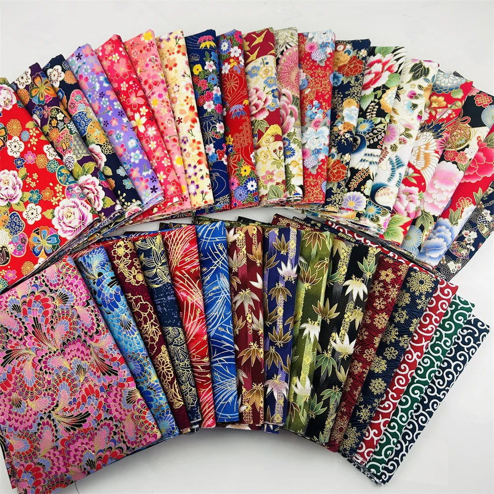 Japanese Style Kimono Bronzed Cotton Fabric