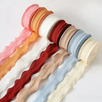 10Yards/Roll Pleated Chiffon Ribbon Wavy Edged