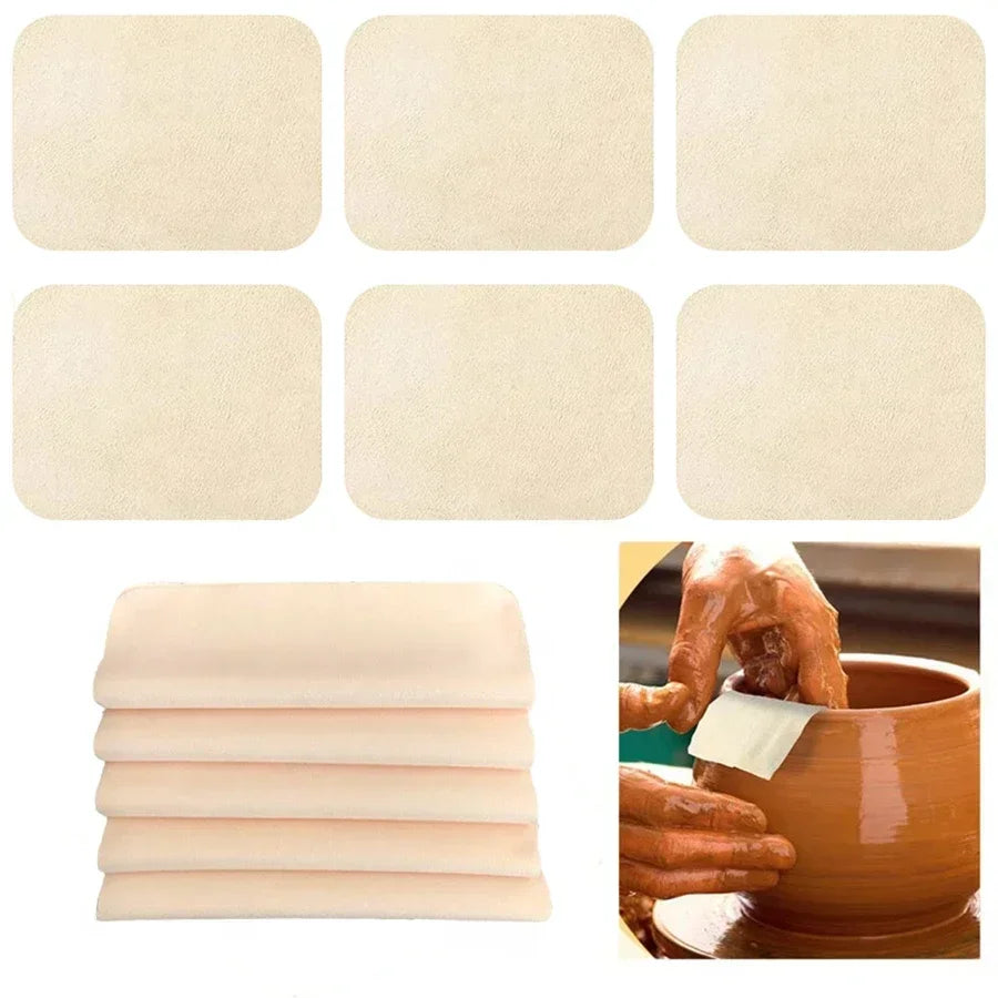 Pottery Tools Chamois for Smoothing Pot Rim