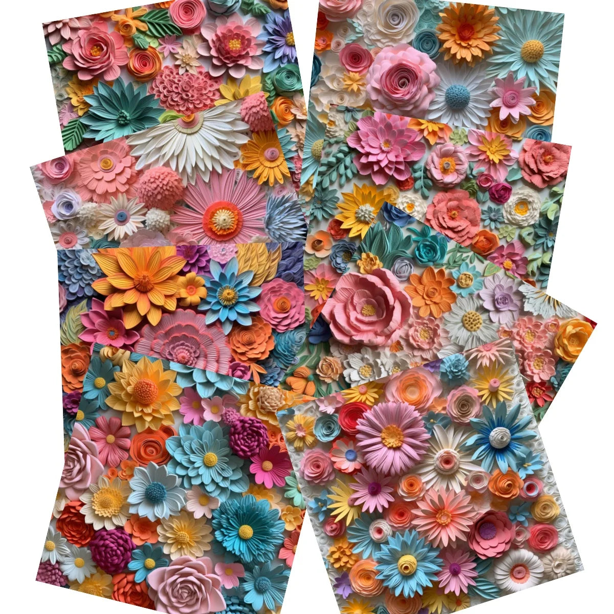 24 Sheets 6-inch Realistic Flower Pattern Scrapbooking Paper