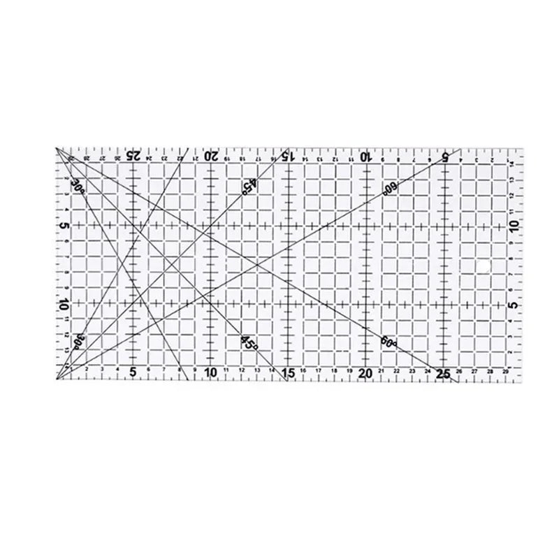 Quilting Ruler Fabric Cutting Ruler with Double Colored Grid Lines