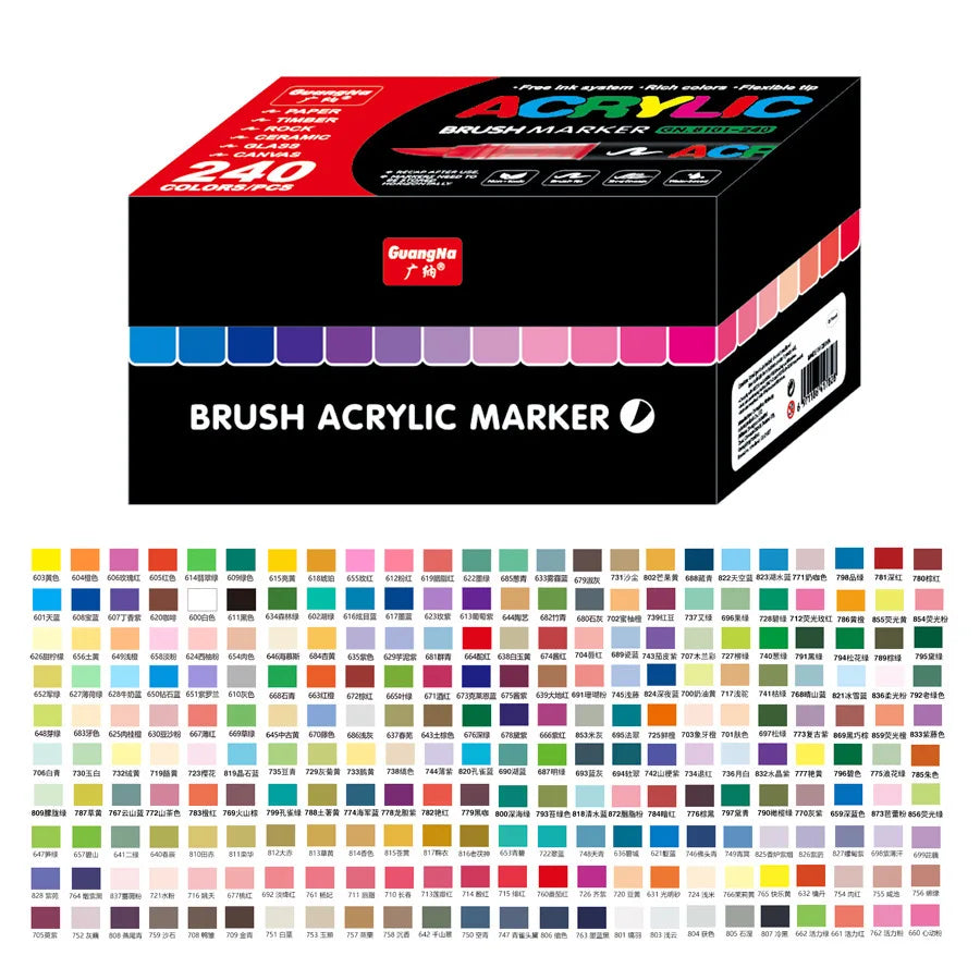360/12 Colors Acrylic Paint Pens Markers Brush Tip