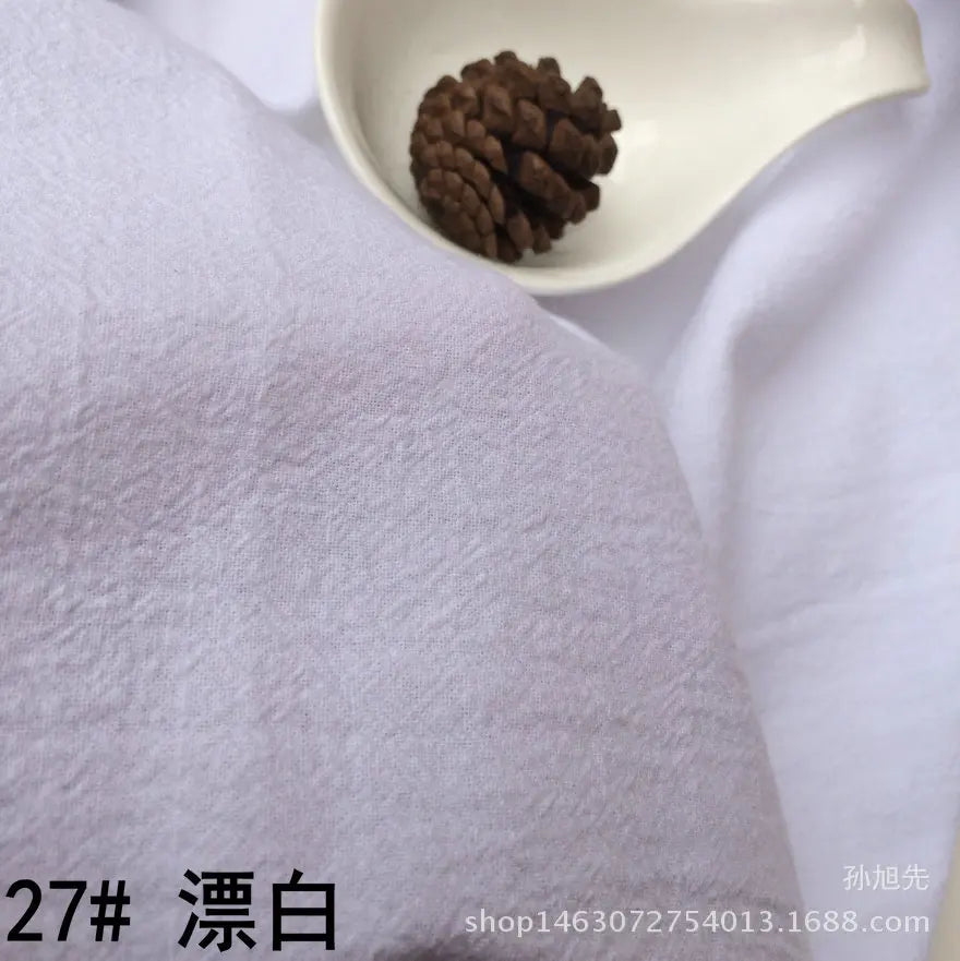 Cotton Linen Fabric Skin Texture Crepe