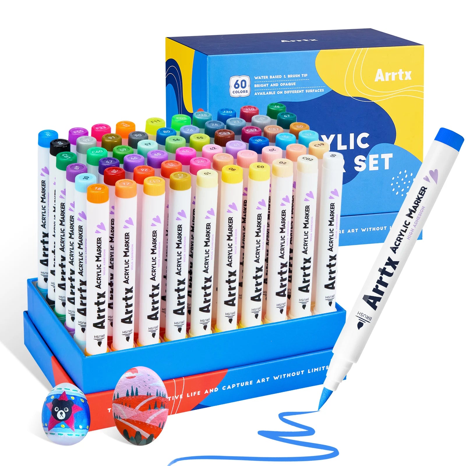 Arrtx 60 Colors Paint Markers Paint Pens