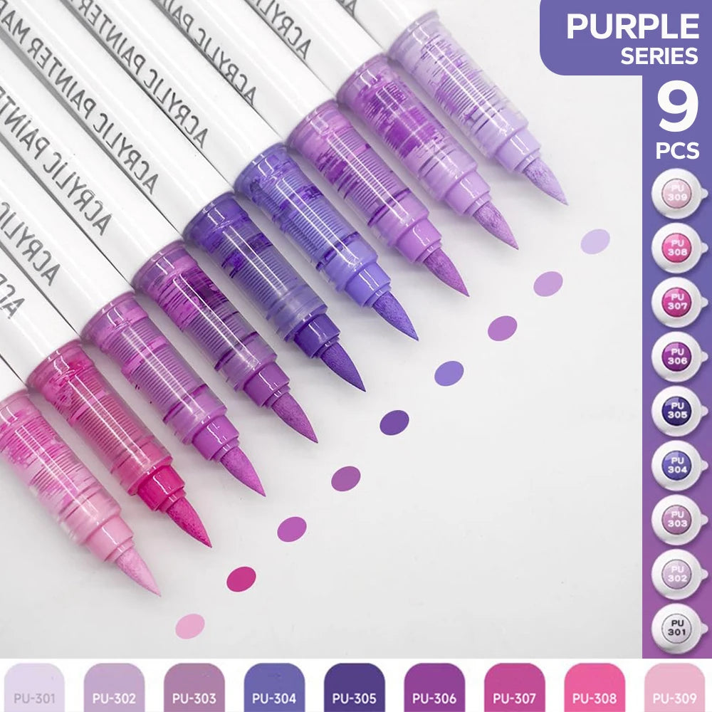 Acrylic Brush Markers Set