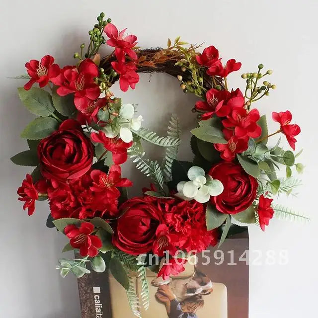 Artificial Flower Wreath Door Decoration