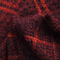 Dark Red Black Butterfly Gauze Plaid Tweed Fabric