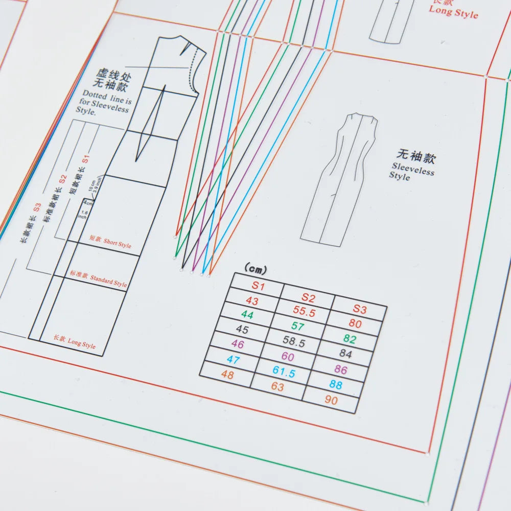 Basic Pattern Drafting Template for Dressmaking