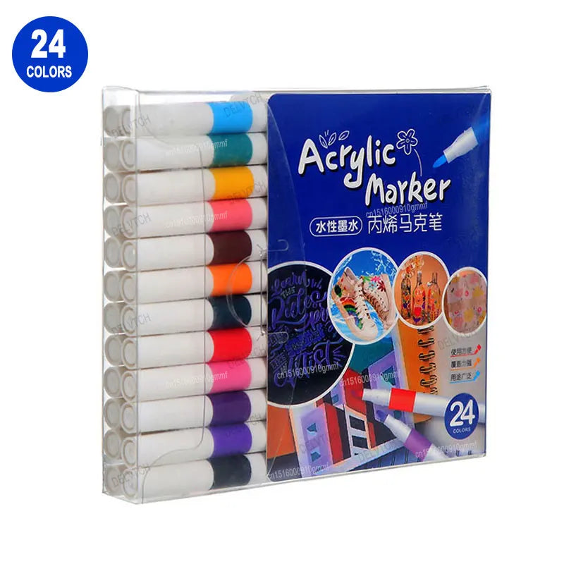 12/24/36/60 Color Set Acrylic Paint Art Marker Pen