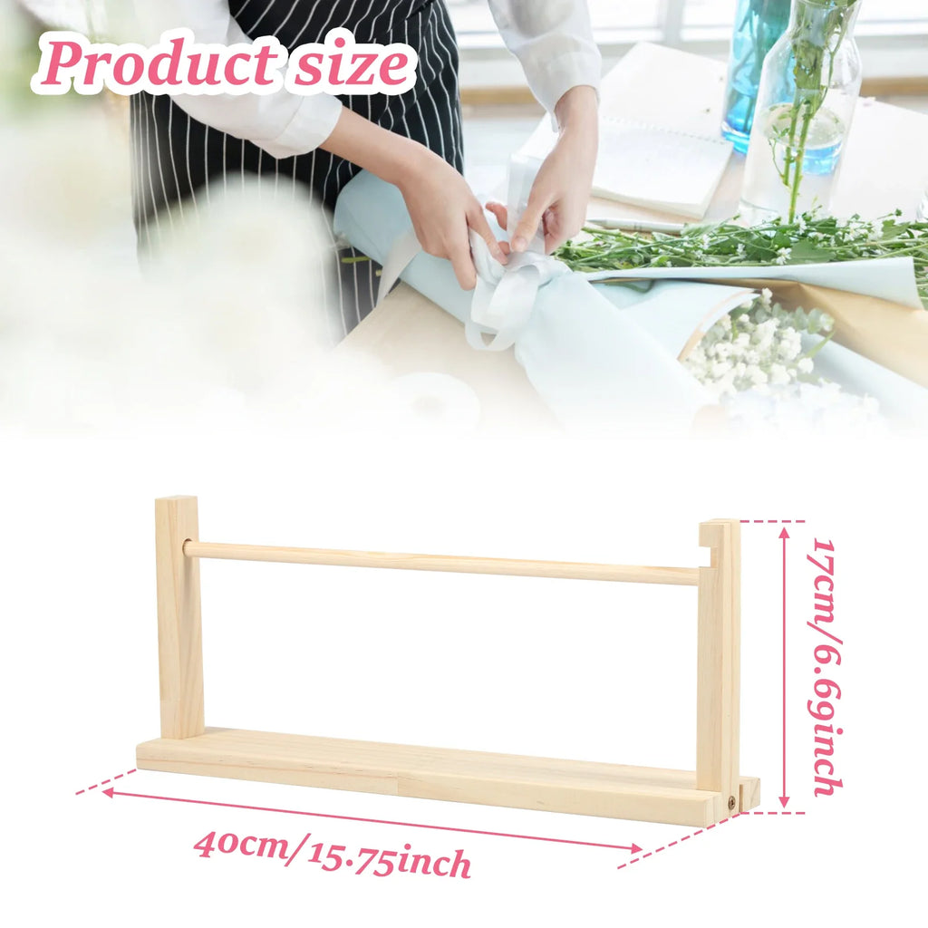 Single Layer Ribbon Storage Rack Wood