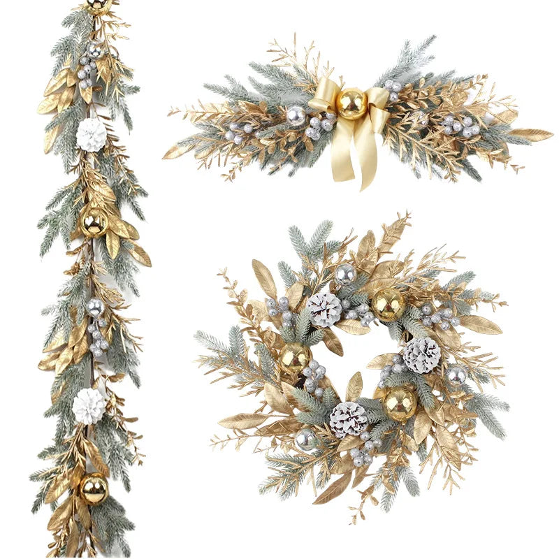 Artificial Christmas Wreath Branch Rattan