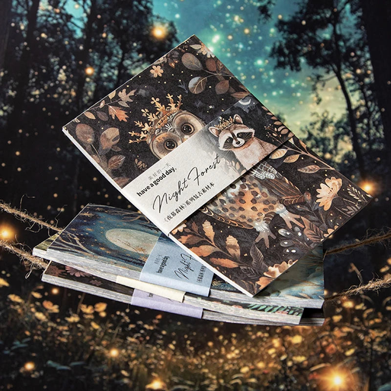 90pcs vintage material book night forest series