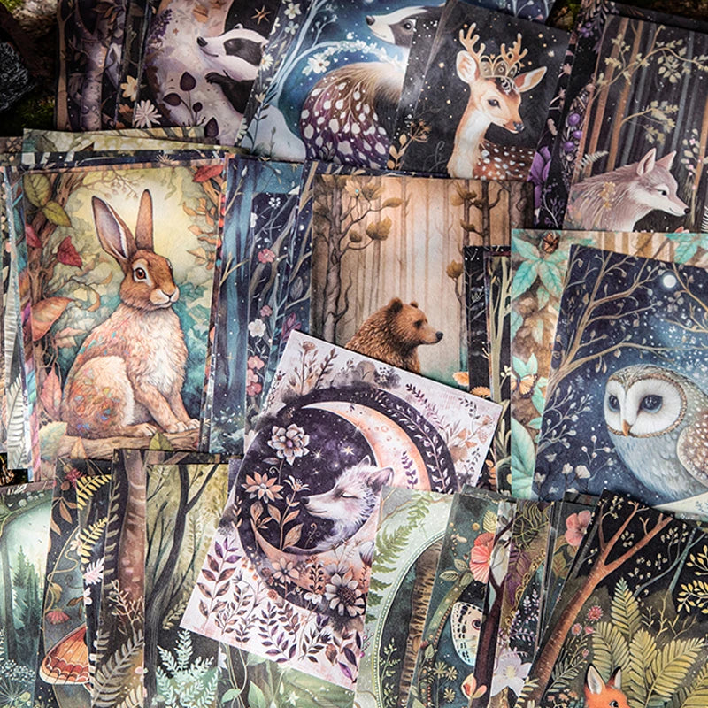 90pcs vintage material book night forest series