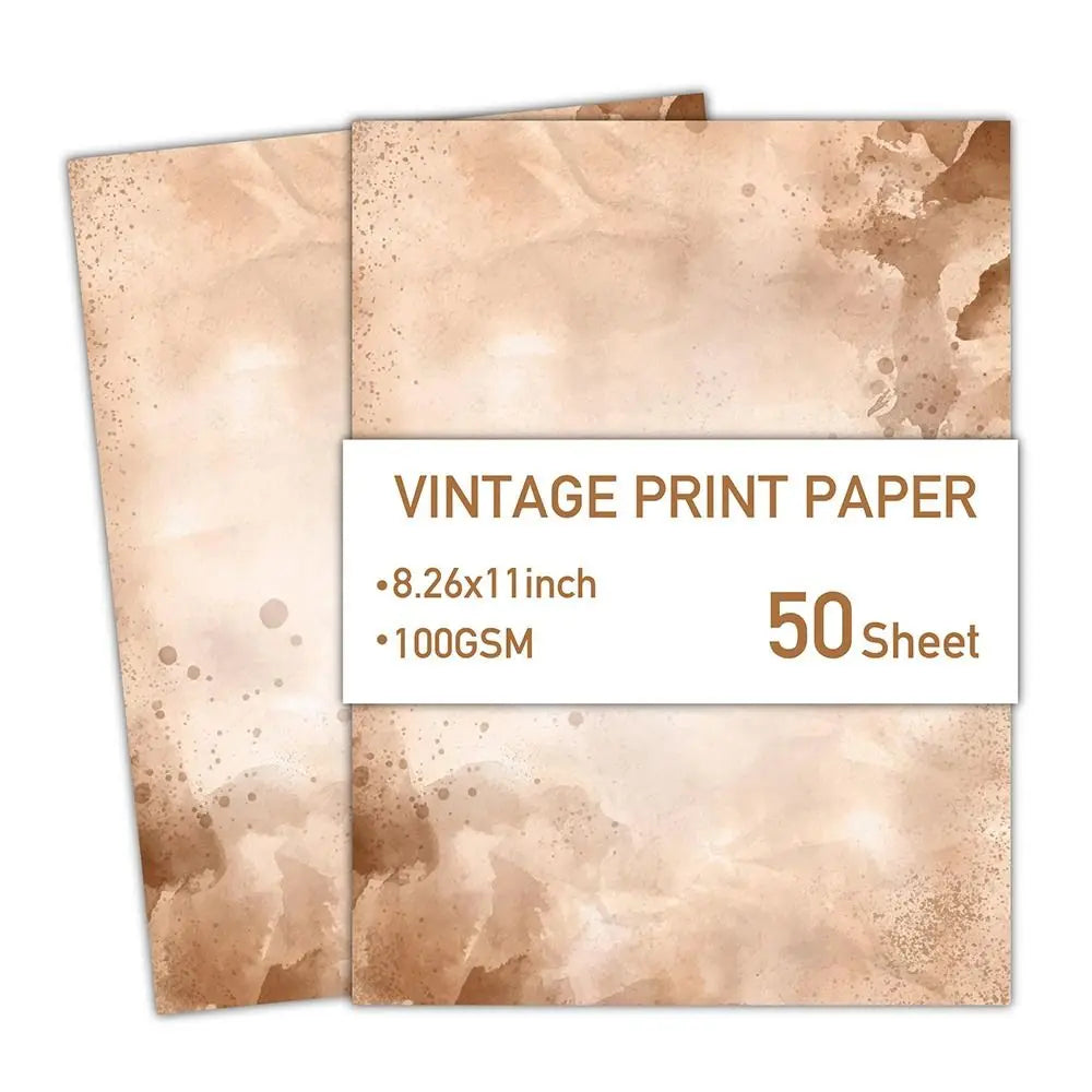 50 Sheets Vintage Stationery Scrapbook Paper