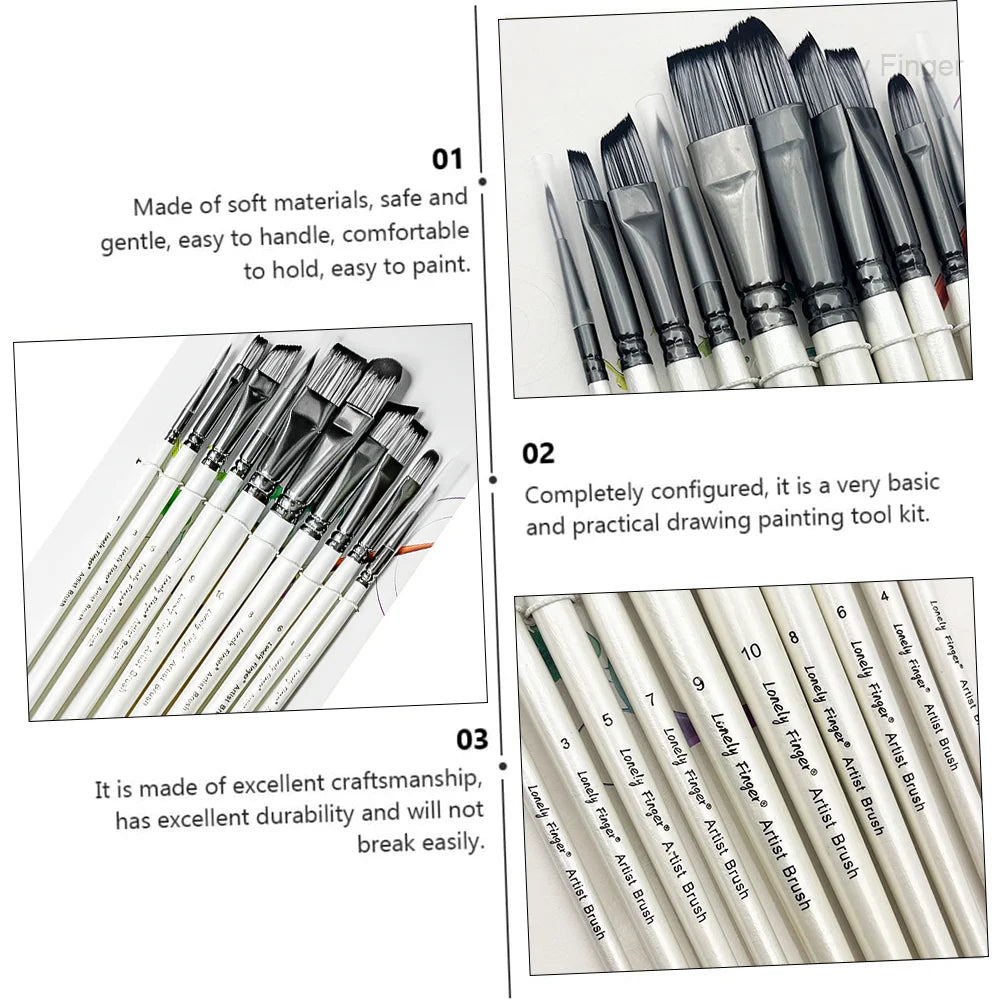 Paint Brush Set，10pcs Artist Brushes for Painting