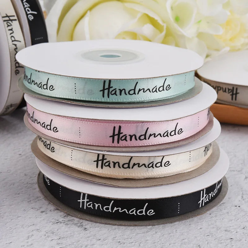 25 Yards 3/8'' (10mm) Handmade Design Polyester Ribbon