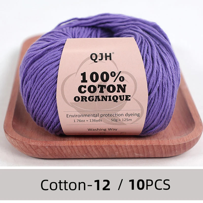 10PCS 100% Organic Cotton Yarn