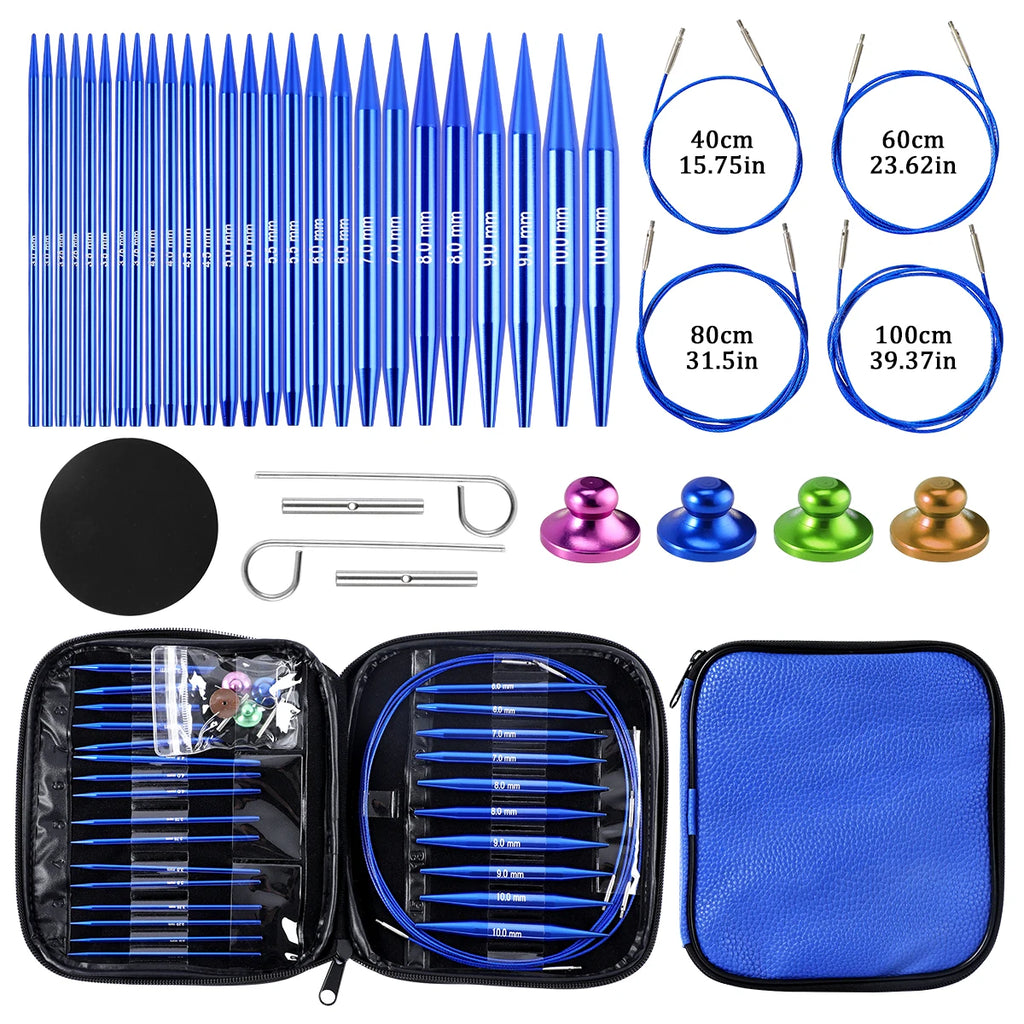 Gemstone Blue Knitting Needle Set Tool