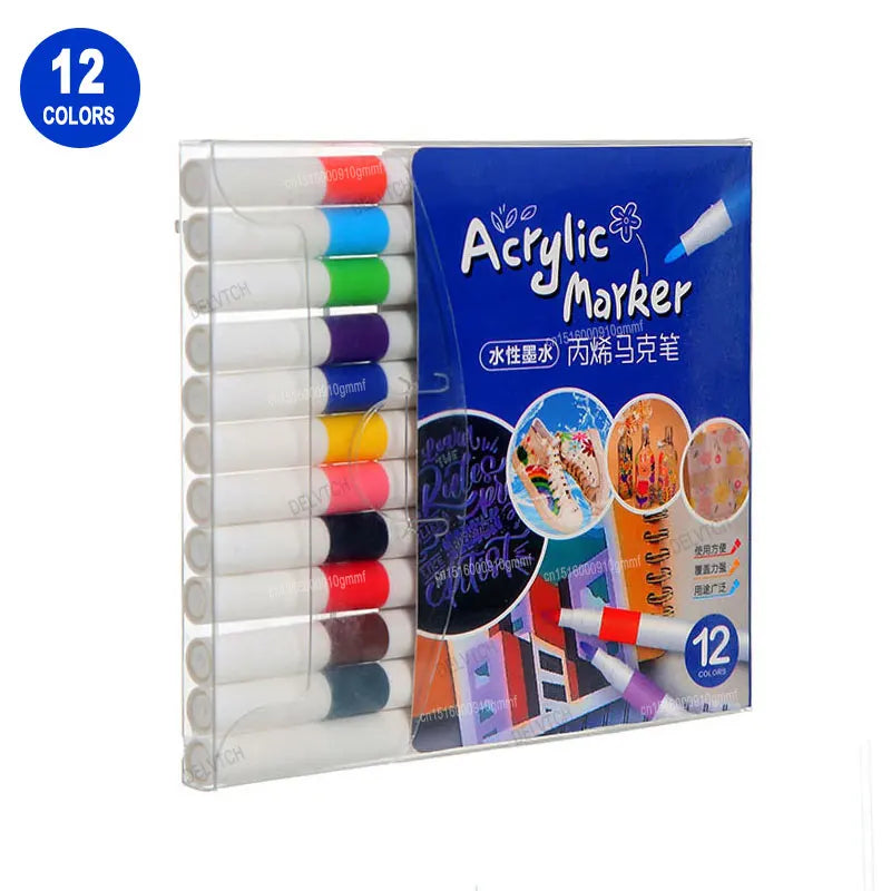 12/24/36/60 Color Set Acrylic Paint Art Marker Pen