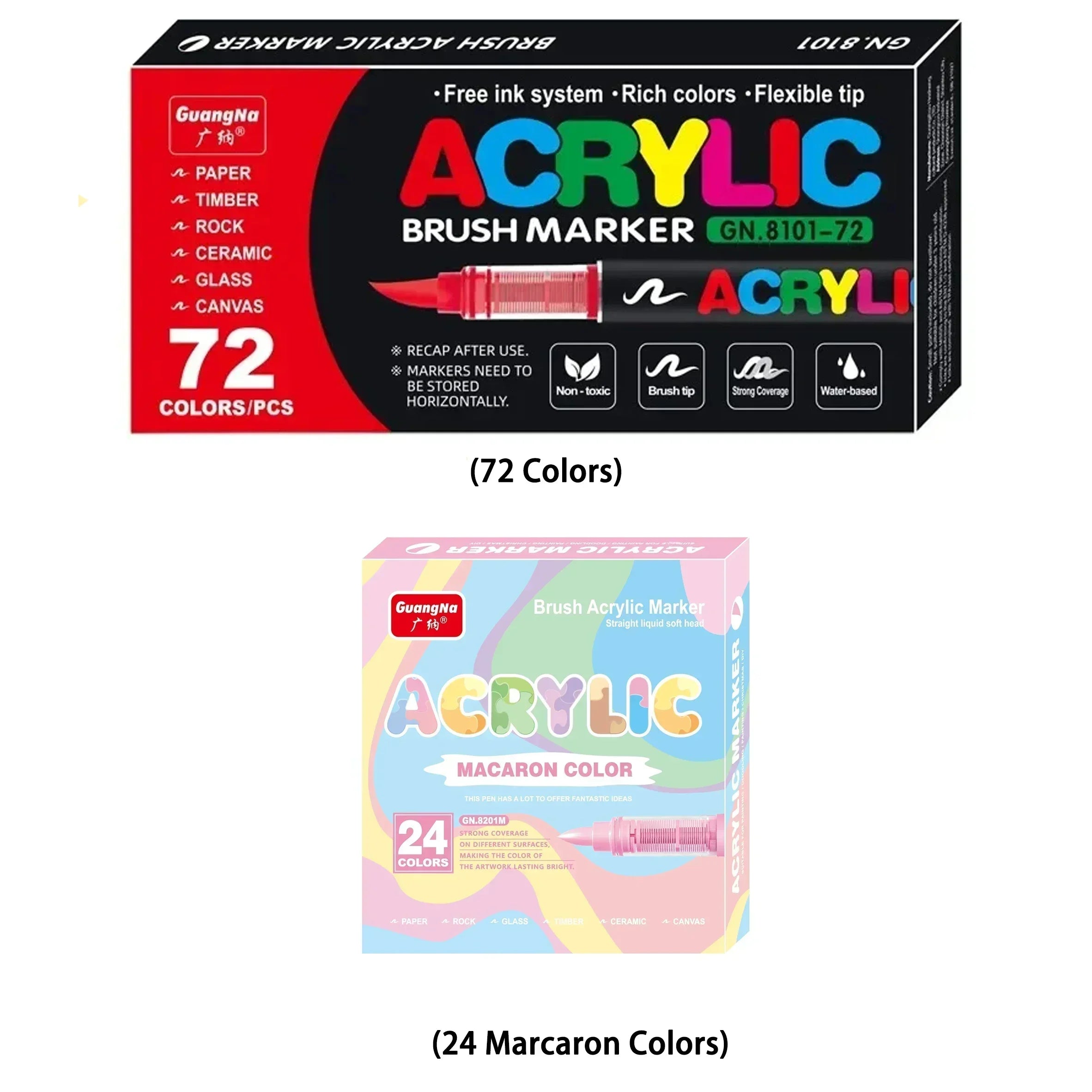 360/12 Colors Acrylic Paint Pens Markers Brush Tip