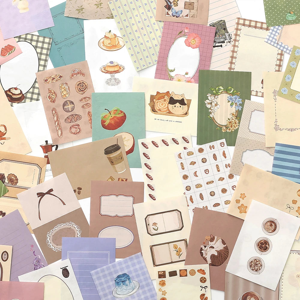 50 sheets Retro Ins Memo Material Book Decorative Paper