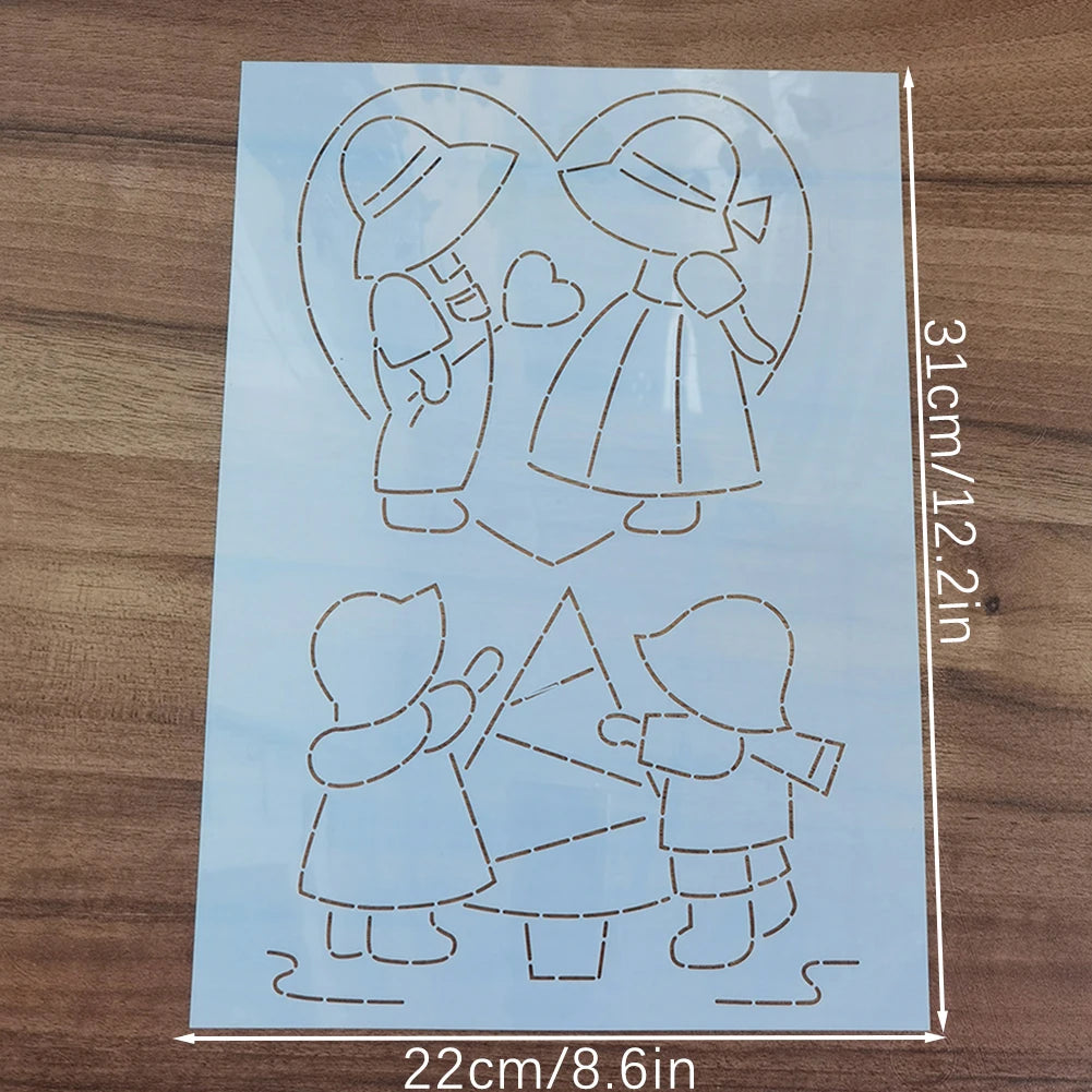 Quilting Templates Cute Girls And Boys Pattern