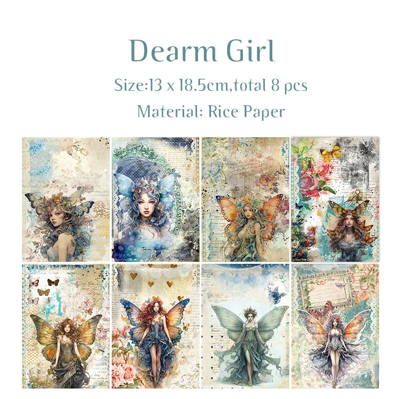 Rice Paper Original Design Scrapbook Mushroom Pattern