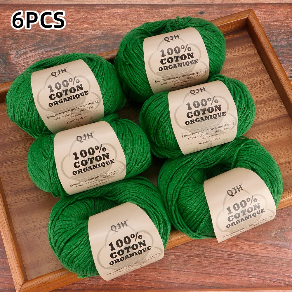 6pcs Cotton Soft Breathable Yarn