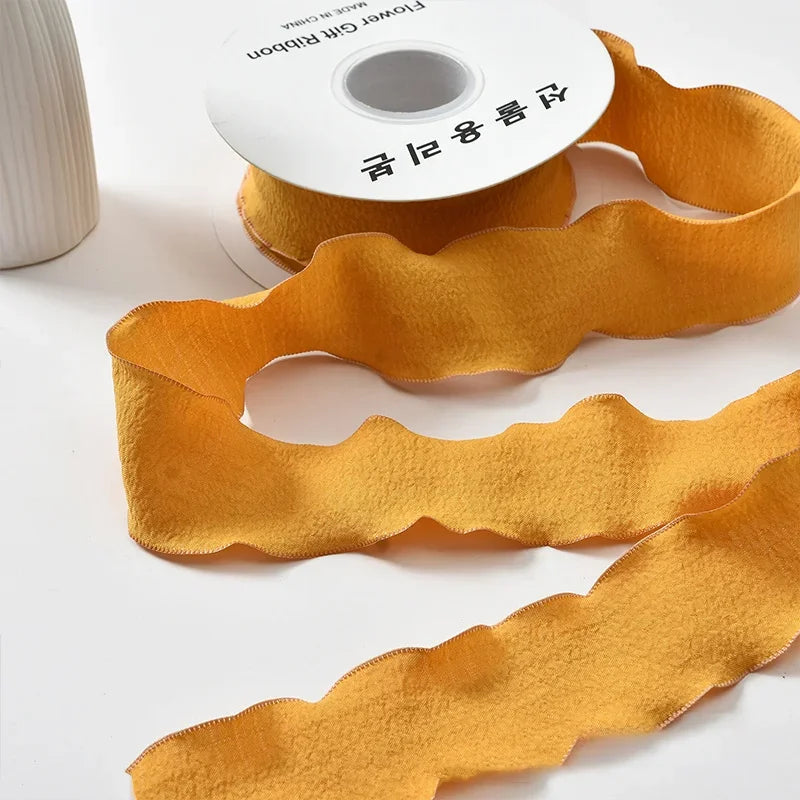 4CM 9 Meters/Roll Wrinkled Lace Edge Ribbons
