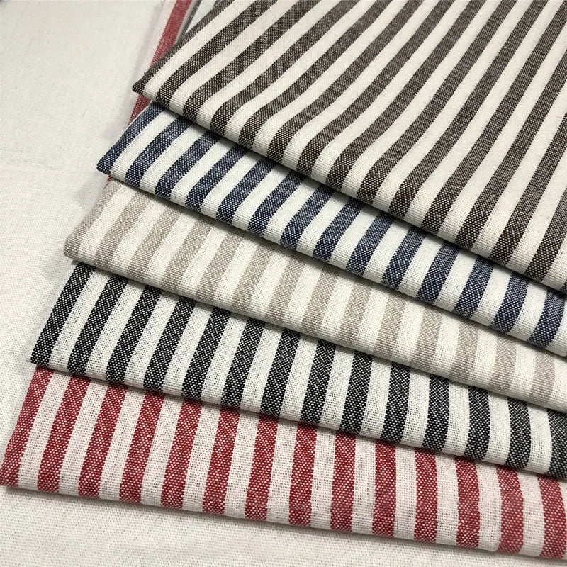 High Quality Yarn-dyed Fabric Striped Cotton Linen Fabric