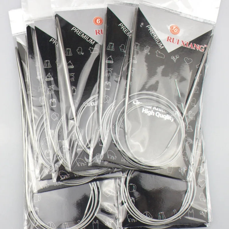 43/60/80/120cm Sweater knitting Needle Stainless Steel Ring Needle