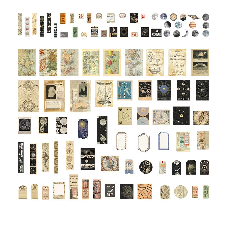 200 pcs Vintage Scrapbooking Stationery Background Paper