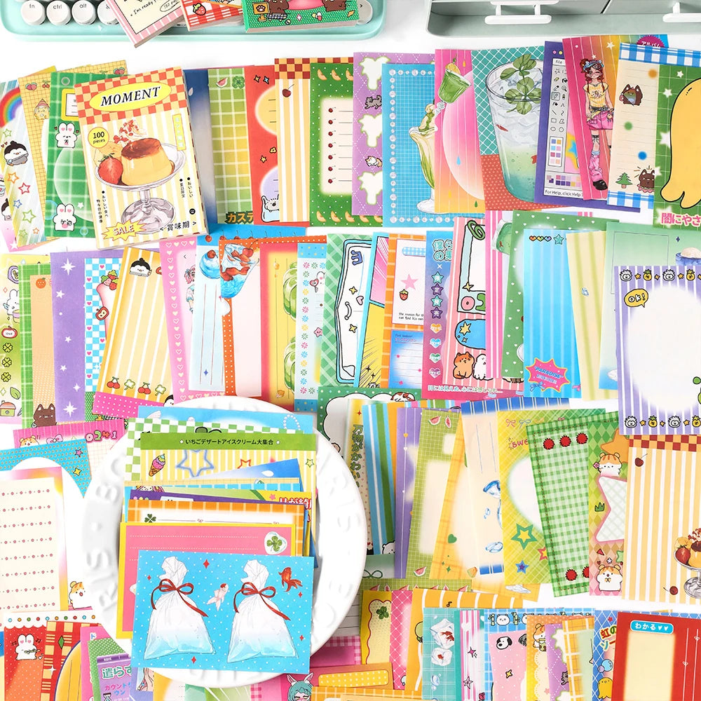 100 sheets Rainbow Era Series Kawaii Message Scrapbooking
