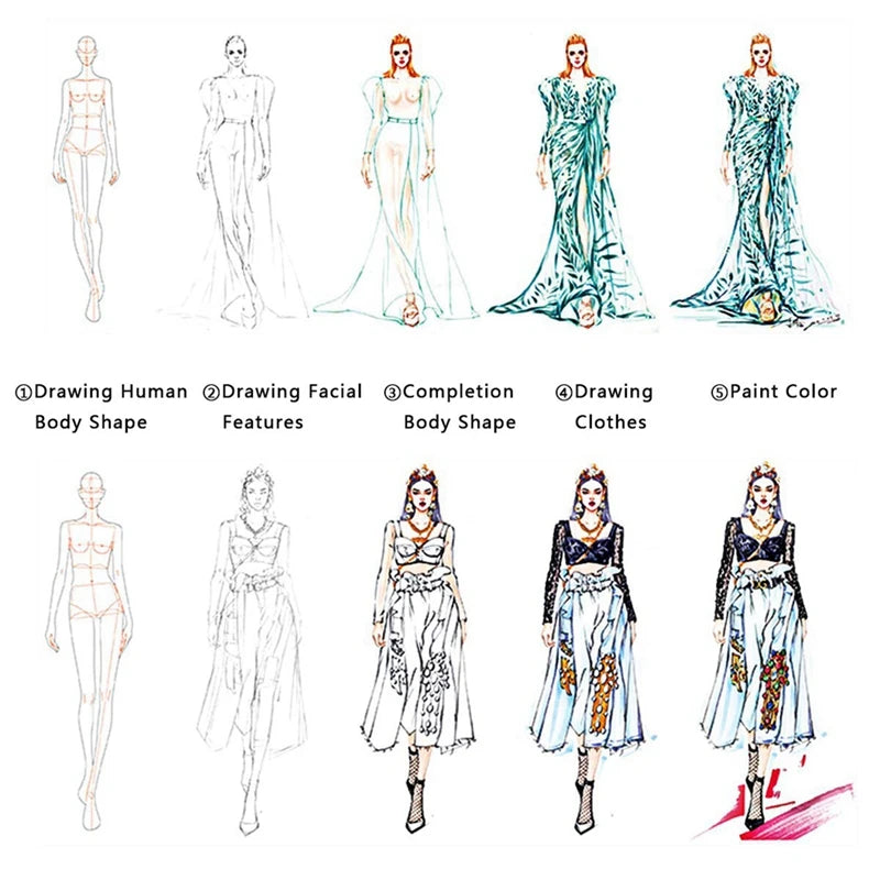 Fashion Illustration Rulers Sketching Templates