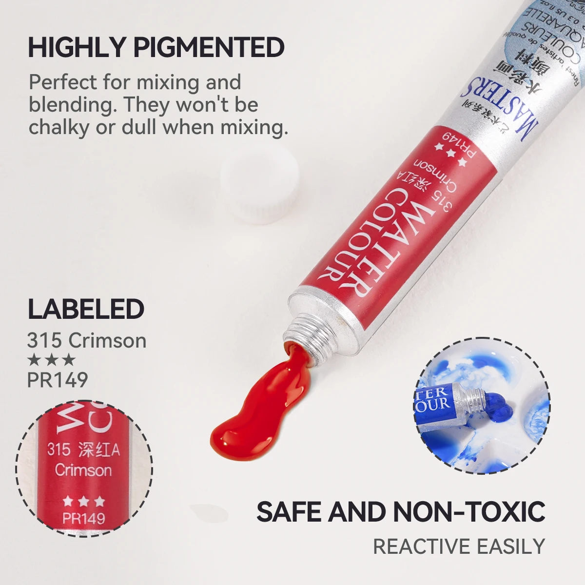 Professional Watercolor Paint Tube Set