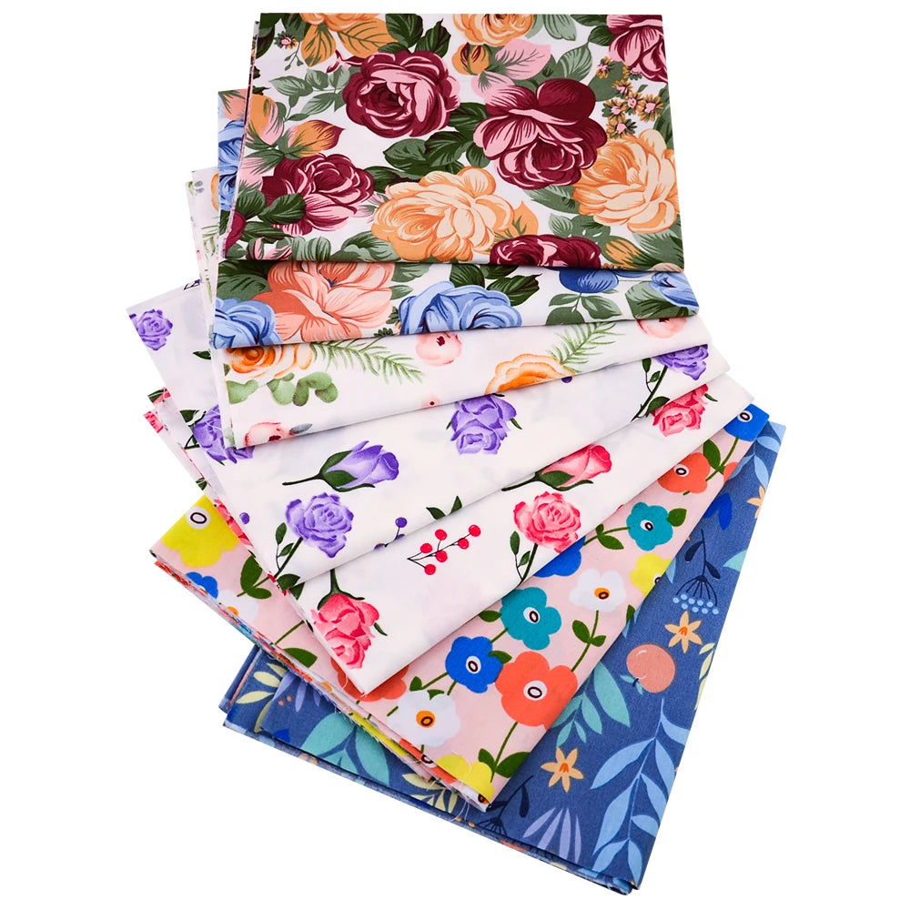 40/50*50cm 6-8 PCS Candy Color Floral Fat Quarter Fabric Bundles
