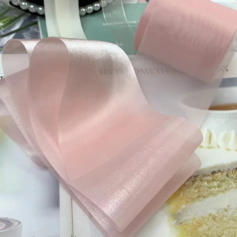 25 Yards 8CM Bright Smooth Yarn Ribbons