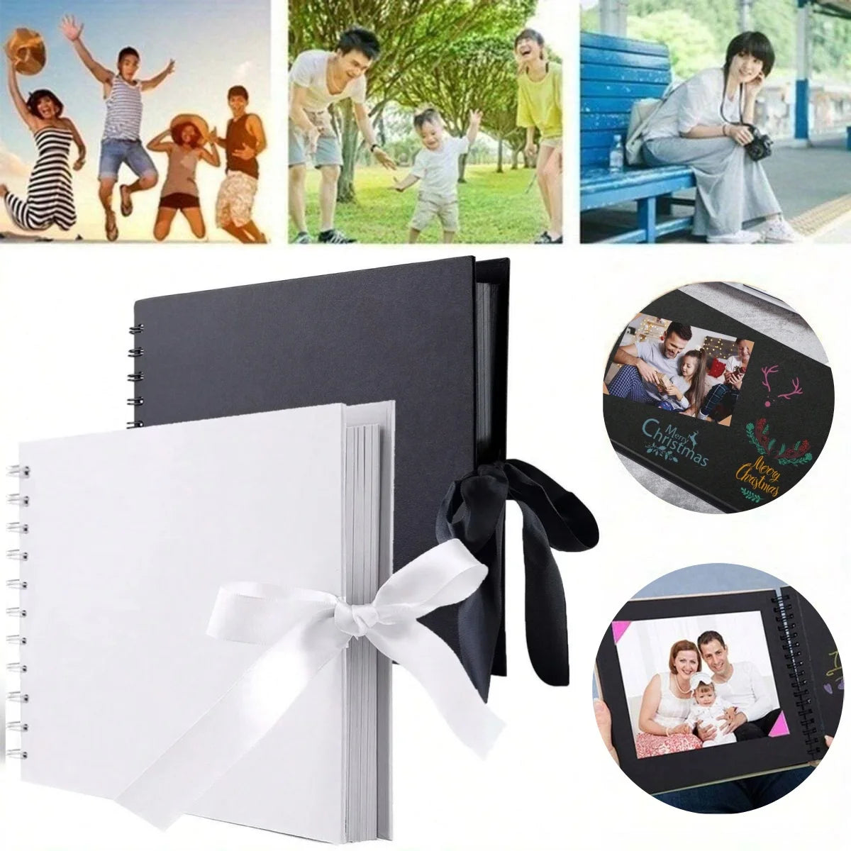 Scrapbook Album Black Pages Memory Books