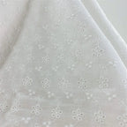 Embroidery Lace 100% Cotton Fabric by Half Yard
