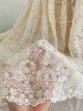 Ultra delicate apricot cotton mesh embroidery lace fabric