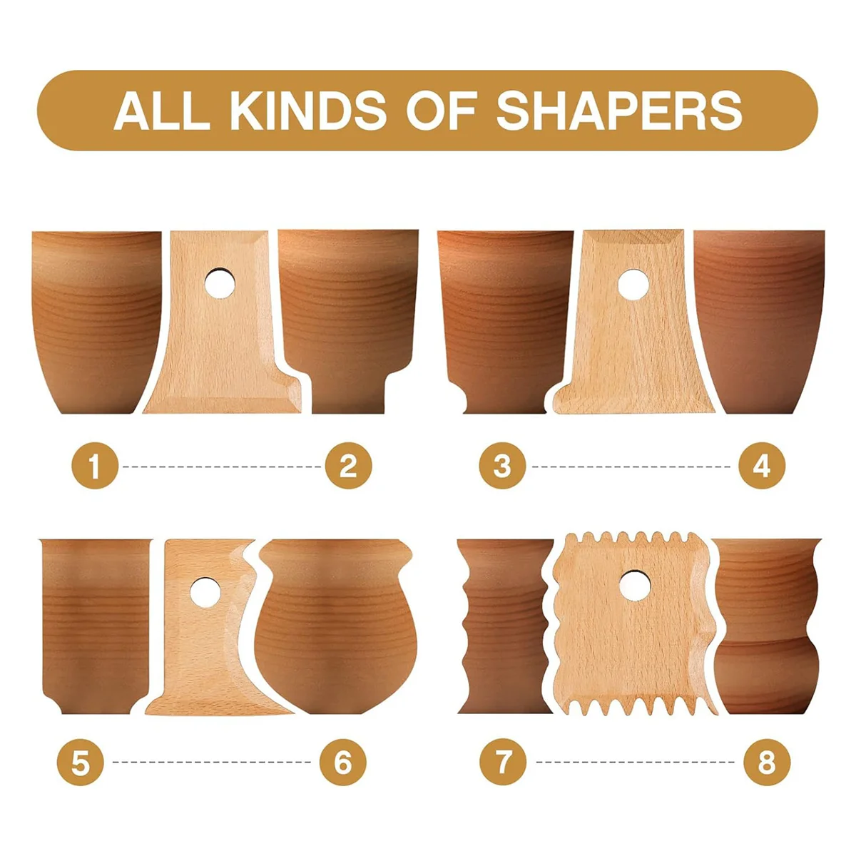 7 Pieces Pottery Tools Pottery Foot Shaper