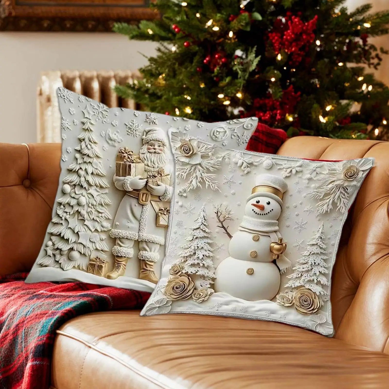 4 Pieces Christmas Pillow Covers 18x18 Inch