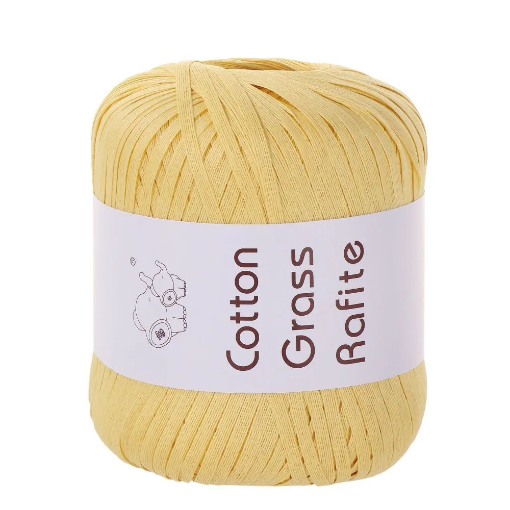 New Multicolour Rafia Yarn DIY Hand-Knitted Raffia Straw Yarn Crocheting Paper Threads Knitting