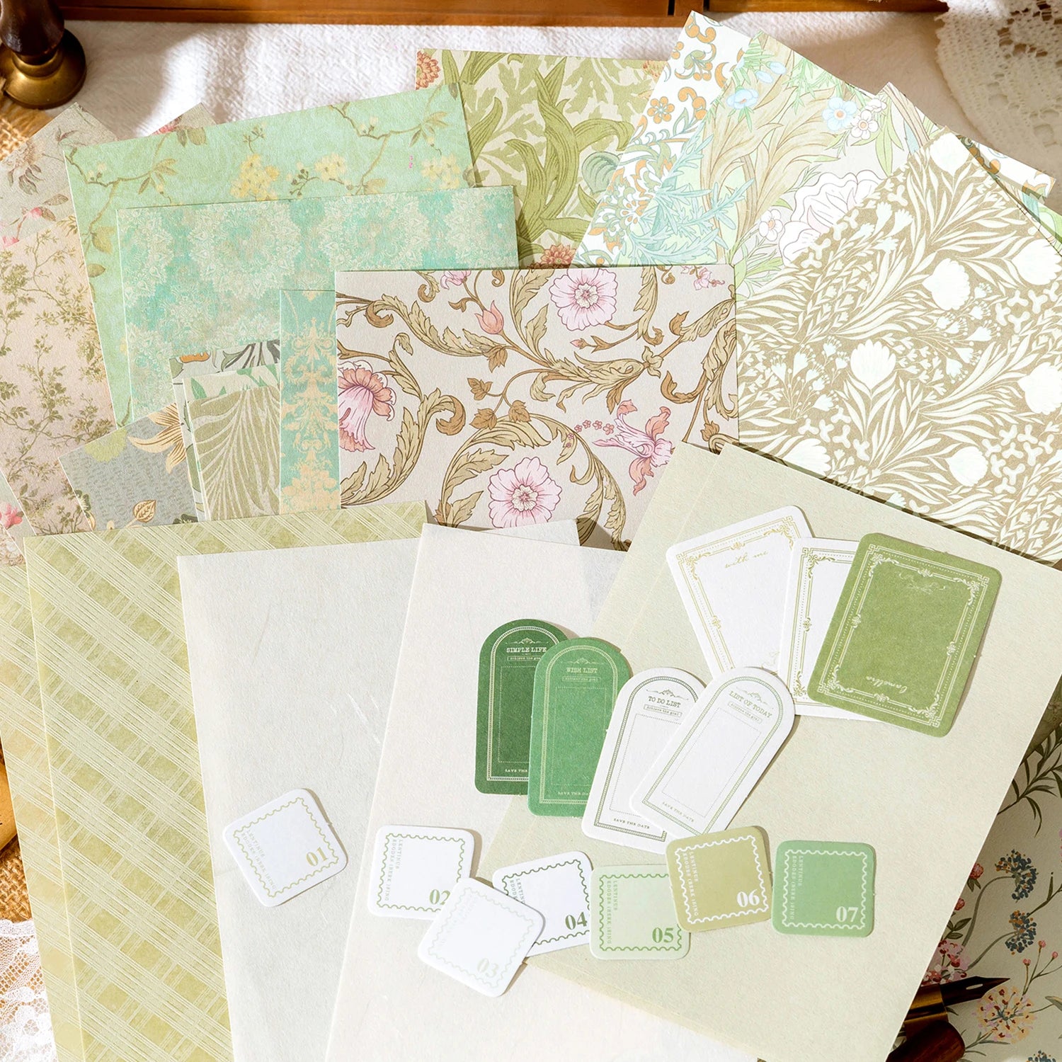 40Pcs Vintage Decorative Collage DIY Craft Background Paper