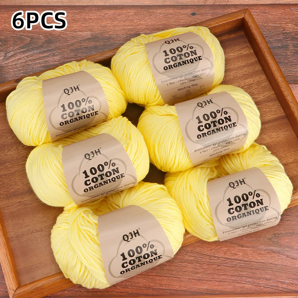 6pcs Cotton Soft Breathable Yarn