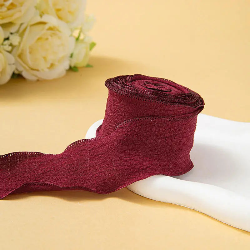 4CM 9 Meters/Roll Wrinkled Lace Edge Ribbons
