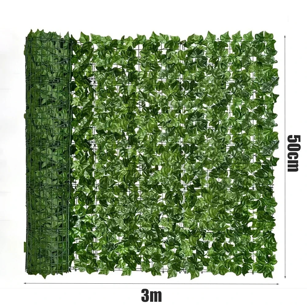 1M/3M Artificial Green Leaf Fence Panels Faux Privacy Fence Screen For Home Outdoor Garden Balcony Decoration